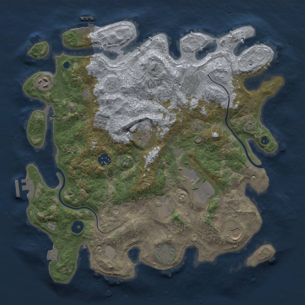 Rust Map: Procedural Map, Size: 3700, Seed: 567025095, 15 Monuments