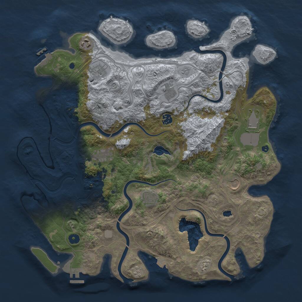 Rust Map: Procedural Map, Size: 4300, Seed: 51482870, 15 Monuments