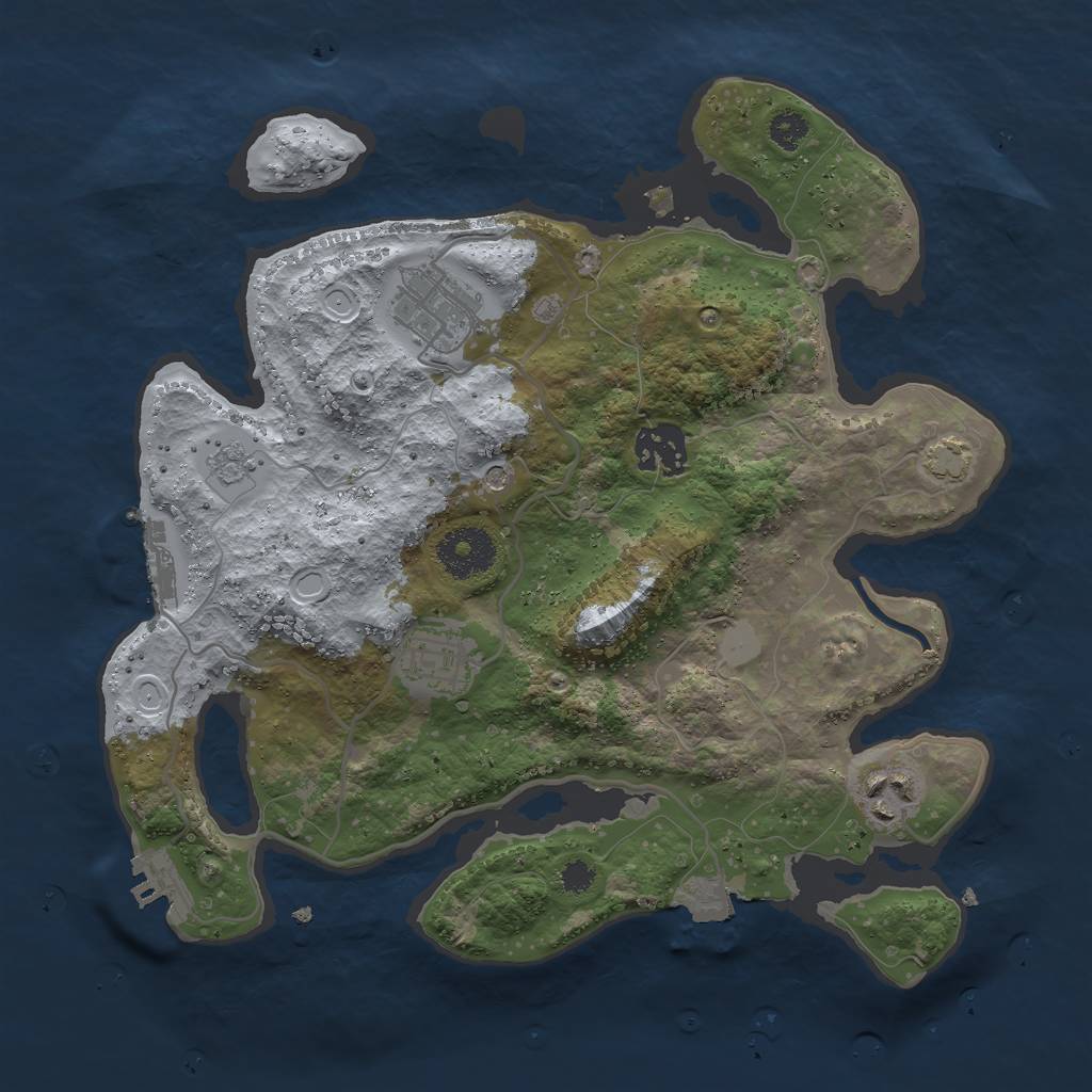 Rust Map: Procedural Map, Size: 3000, Seed: 499628502, 12 Monuments