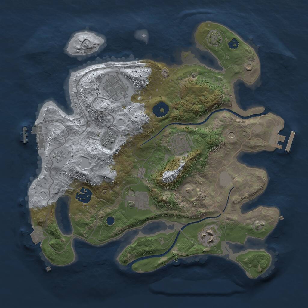 Rust Map: Procedural Map, Size: 3000, Seed: 499628502, 12 Monuments