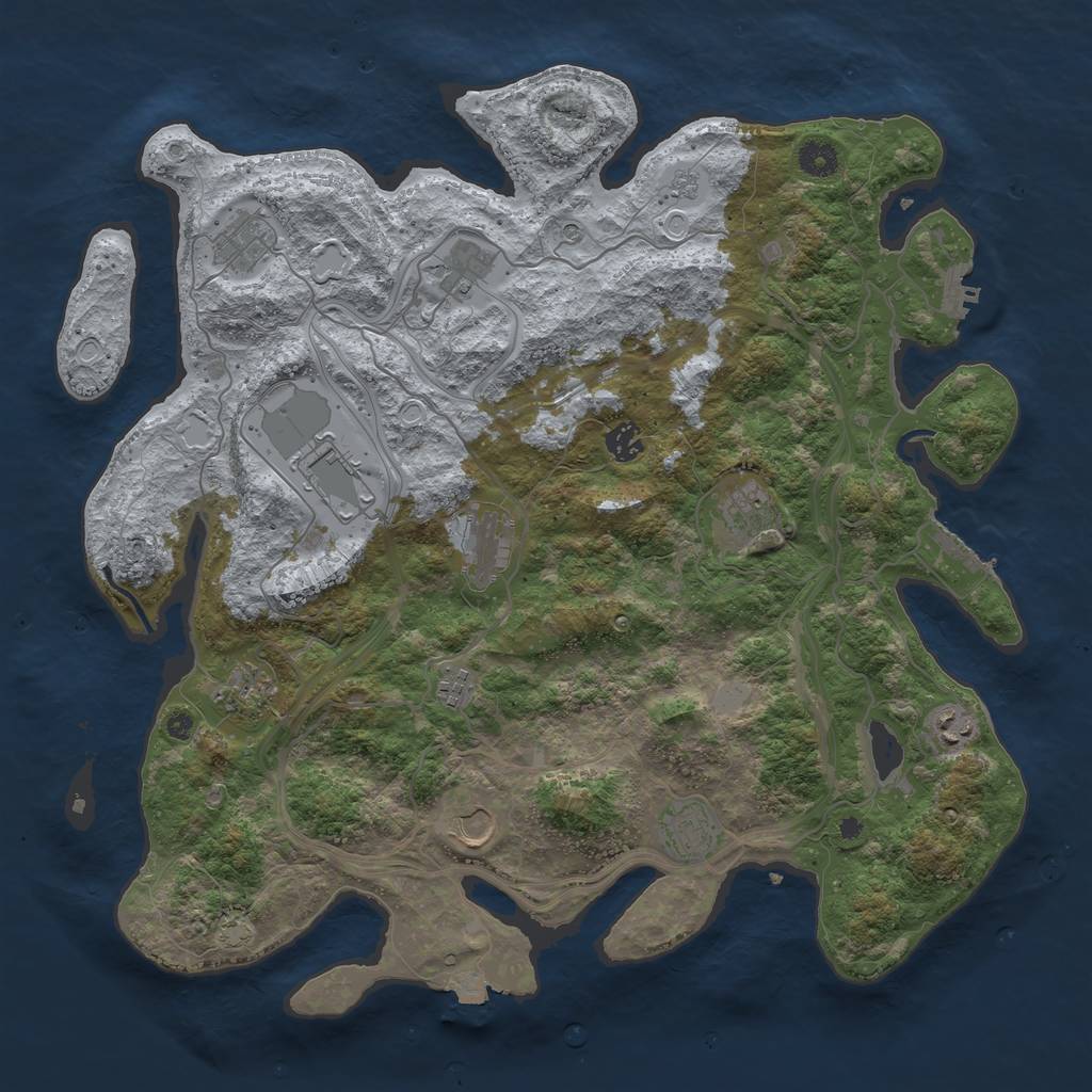Rust Map: Procedural Map, Size: 4250, Seed: 216756699, 19 Monuments