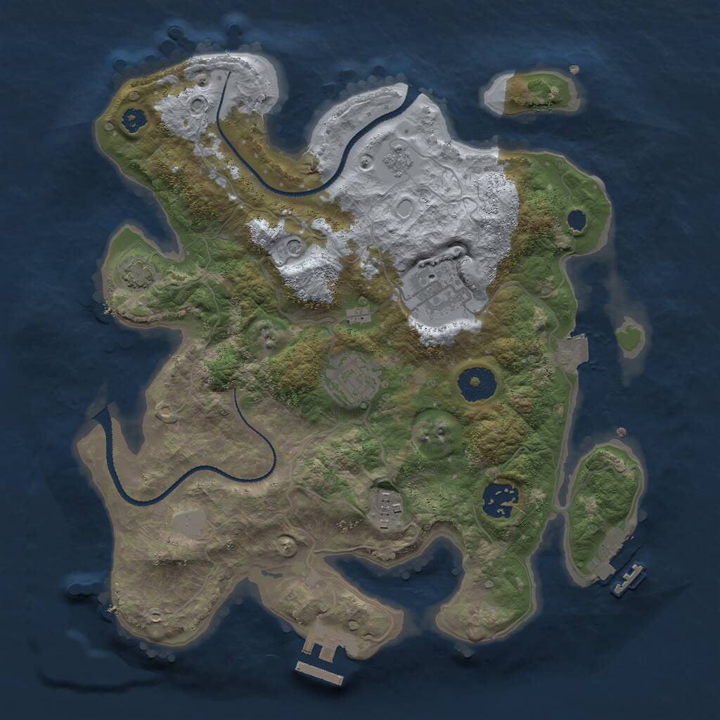 Rust Map: Procedural Map, Size: 3000, Seed: 1783115132, 10 Monuments