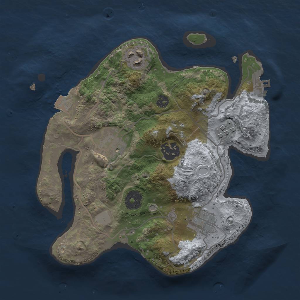 Rust Map: Procedural Map, Size: 2450, Seed: 1575492149, 9 Monuments
