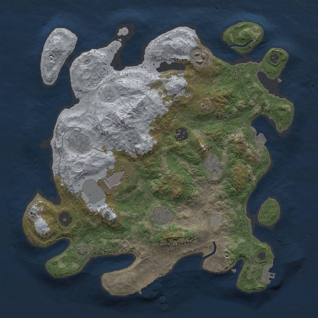 Rust Map: Procedural Map, Size: 3500, Seed: 338243094, 15 Monuments