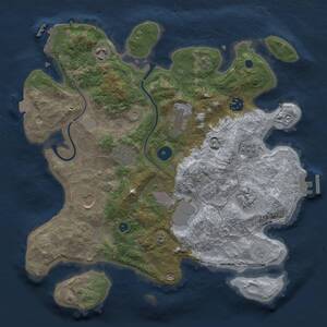 Thumbnail Rust Map: Procedural Map, Size: 3500, Seed: 1586487629, 14 Monuments