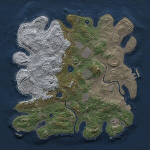 Thumbnail Rust Map: Procedural Map, Size: 3600, Seed: 40524, 15 Monuments