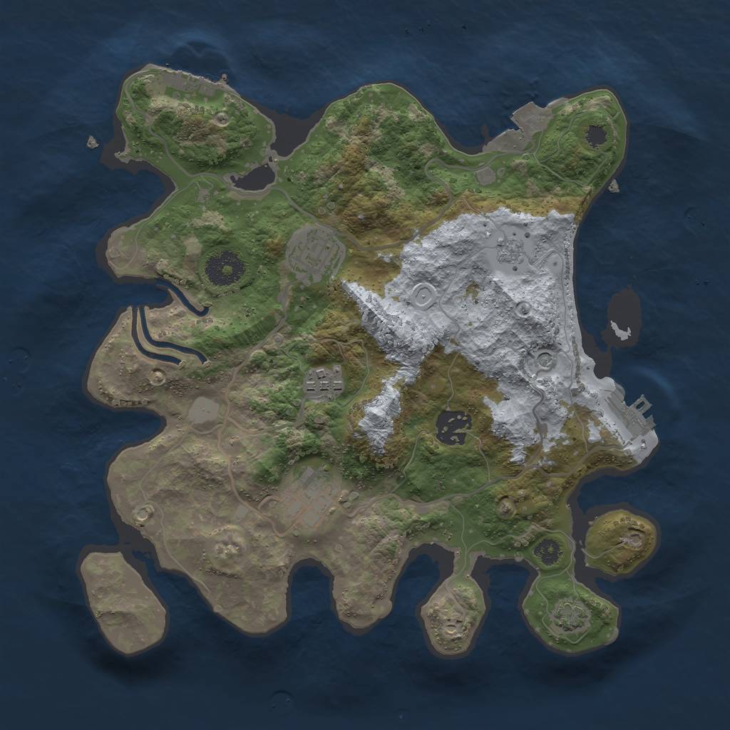 Rust Map: Procedural Map, Size: 3000, Seed: 1656249815, 12 Monuments