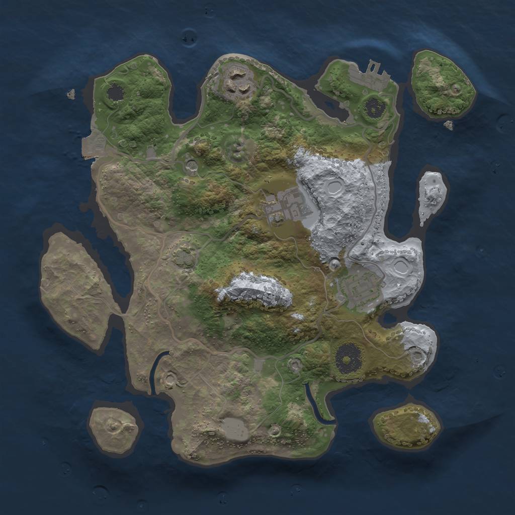 Rust Map: Procedural Map, Size: 2700, Seed: 1475092492, 9 Monuments