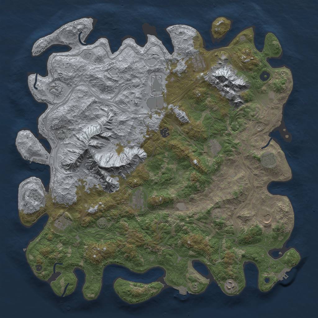 Rust Map: Procedural Map, Size: 5000, Seed: 31156143, 19 Monuments