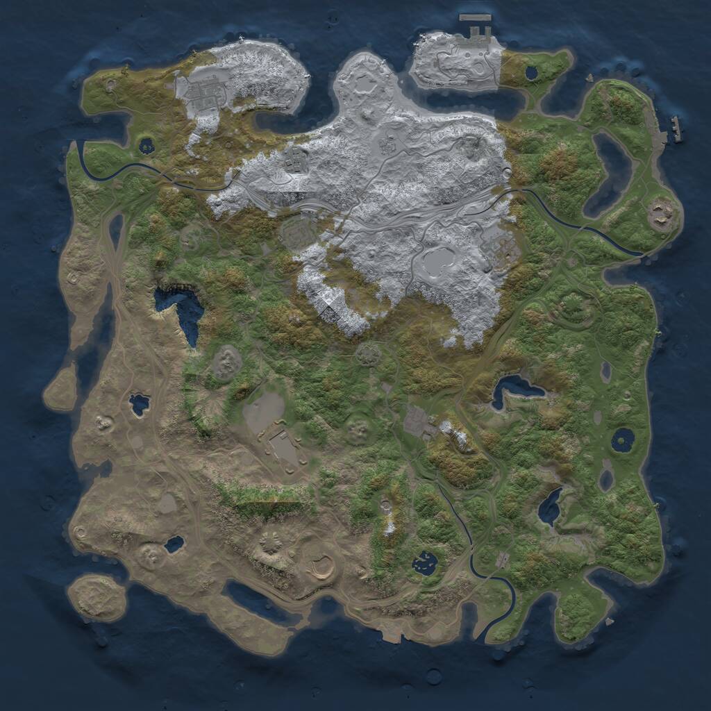 Rust Map: Procedural Map, Size: 4500, Seed: 1347978032, 15 Monuments