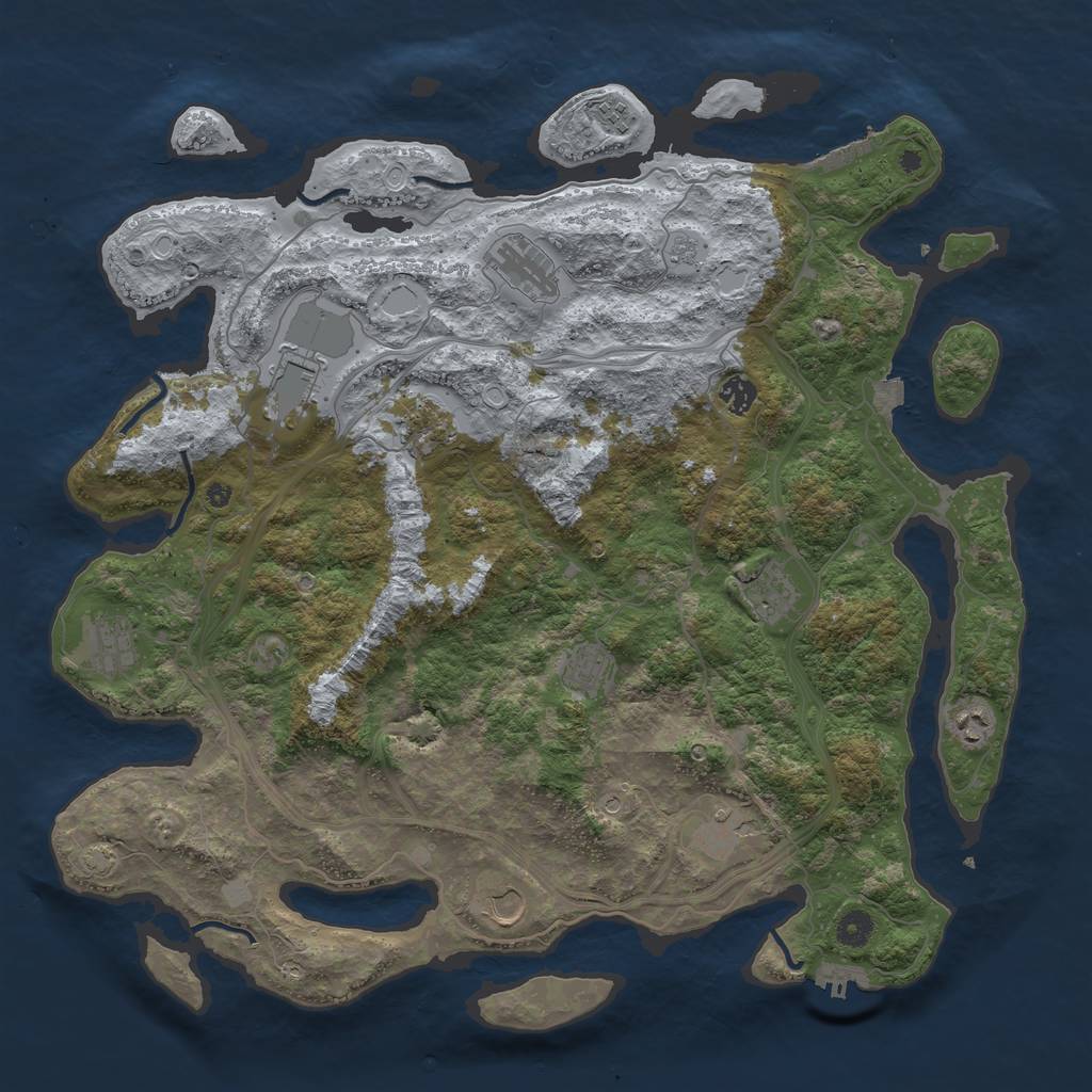 Rust Map: Procedural Map, Size: 4500, Seed: 365058766, 19 Monuments