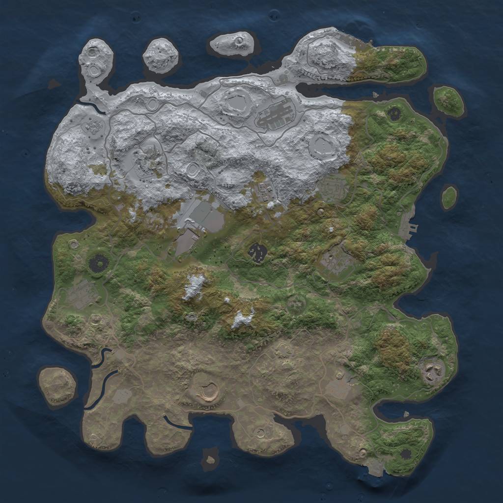 Rust Map: Procedural Map, Size: 4000, Seed: 1731812848, 19 Monuments