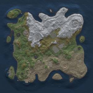 Thumbnail Rust Map: Procedural Map, Size: 3500, Seed: 2076302258, 16 Monuments