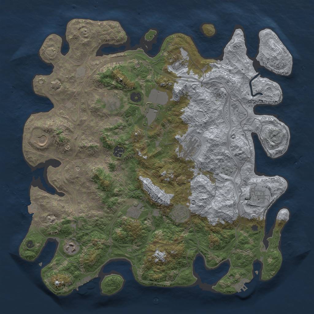 Rust Map: Procedural Map, Size: 4250, Seed: 3781222, 19 Monuments