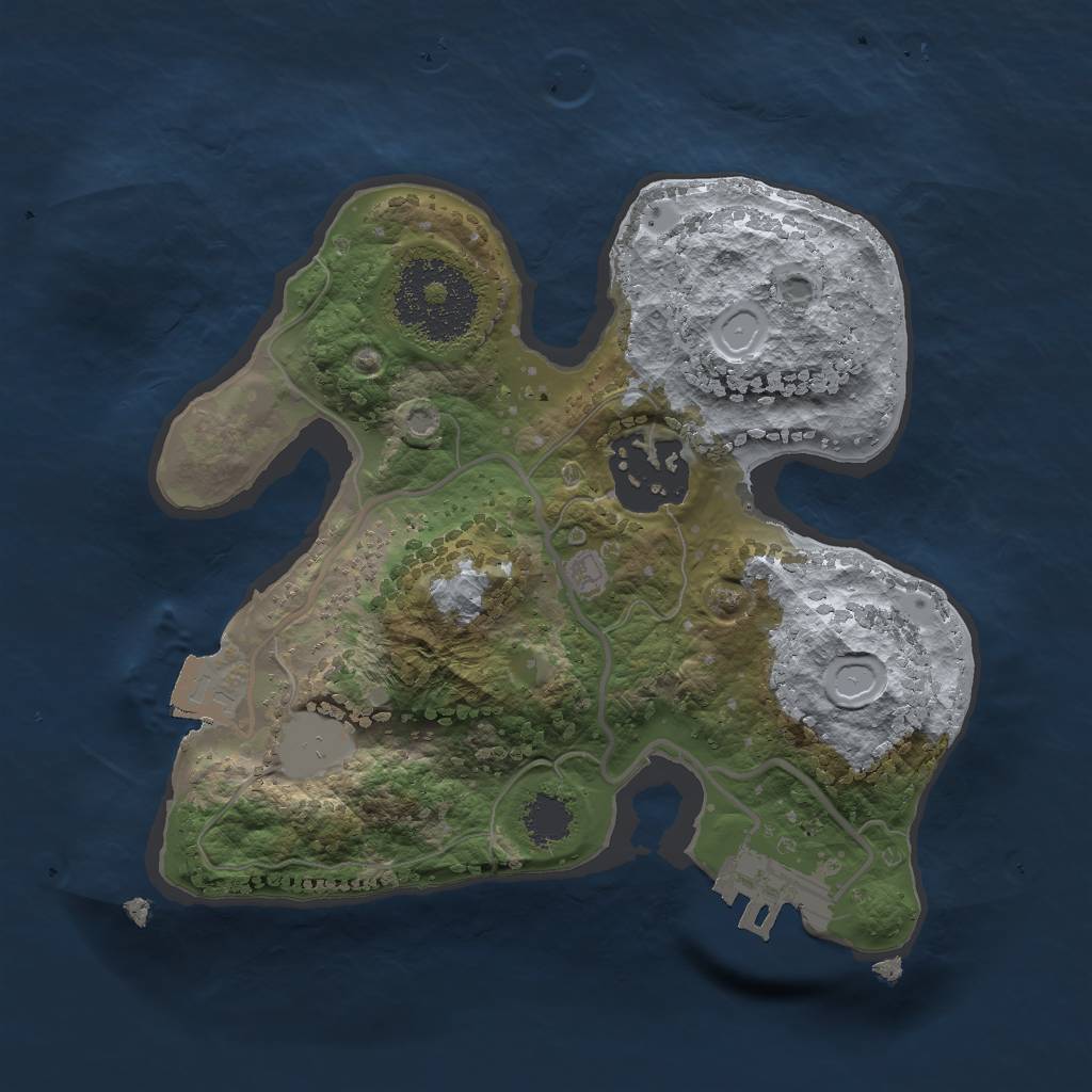 Rust Map: Procedural Map, Size: 2000, Seed: 14201292, 5 Monuments