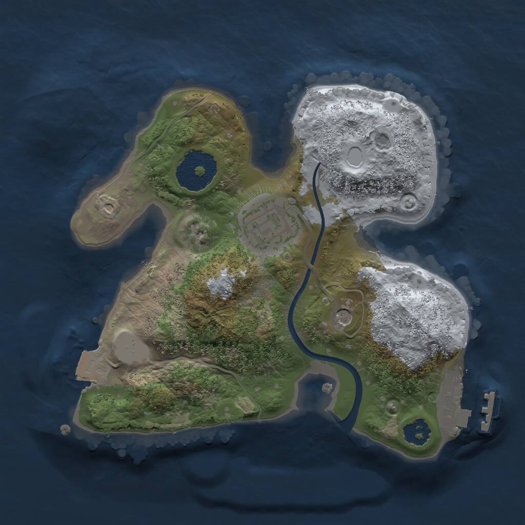 Rust Map: Procedural Map, Size: 2000, Seed: 14201292, 4 Monuments