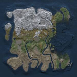 Thumbnail Rust Map: Procedural Map, Size: 3500, Seed: 1953, 15 Monuments