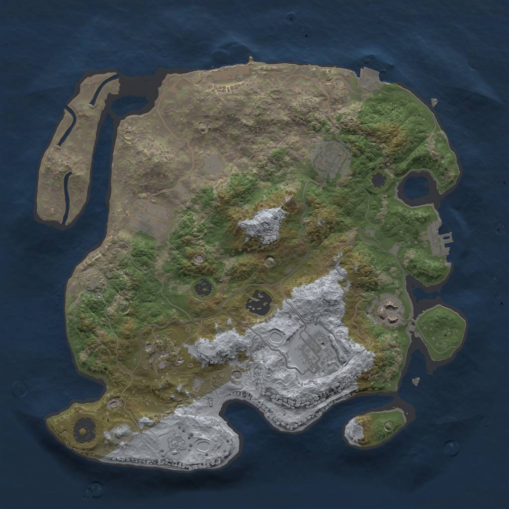 Rust Map: Procedural Map, Size: 3100, Seed: 640950115, 14 Monuments
