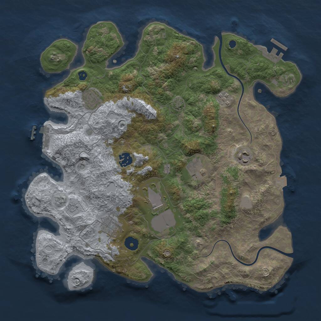 Rust Map: Procedural Map, Size: 3500, Seed: 178122030, 13 Monuments