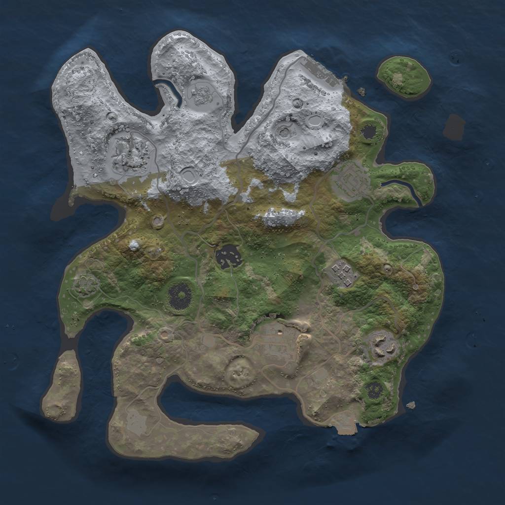 Rust Map: Procedural Map, Size: 3000, Seed: 336656805, 13 Monuments