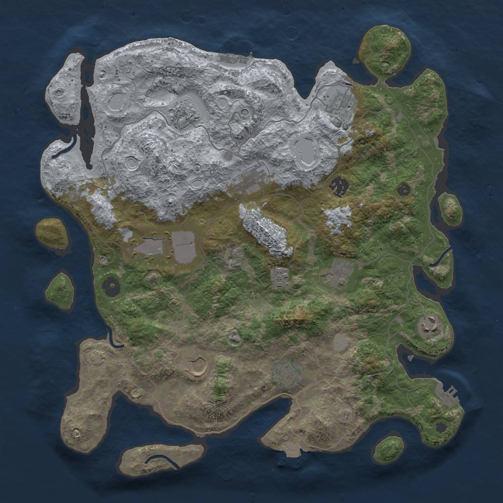 Rust Map: Procedural Map, Size: 4000, Seed: 959329066, 18 Monuments