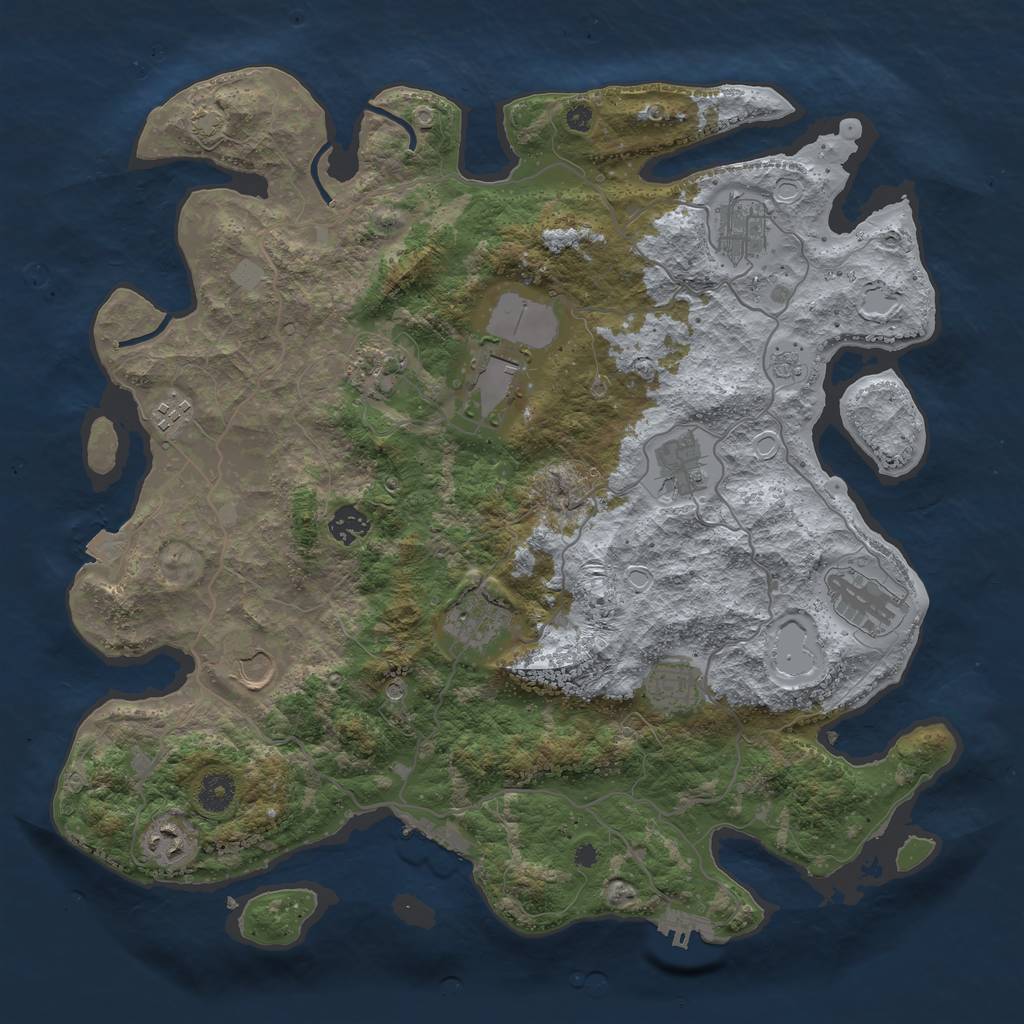 Rust Map: Procedural Map, Size: 4000, Seed: 119201643, 19 Monuments