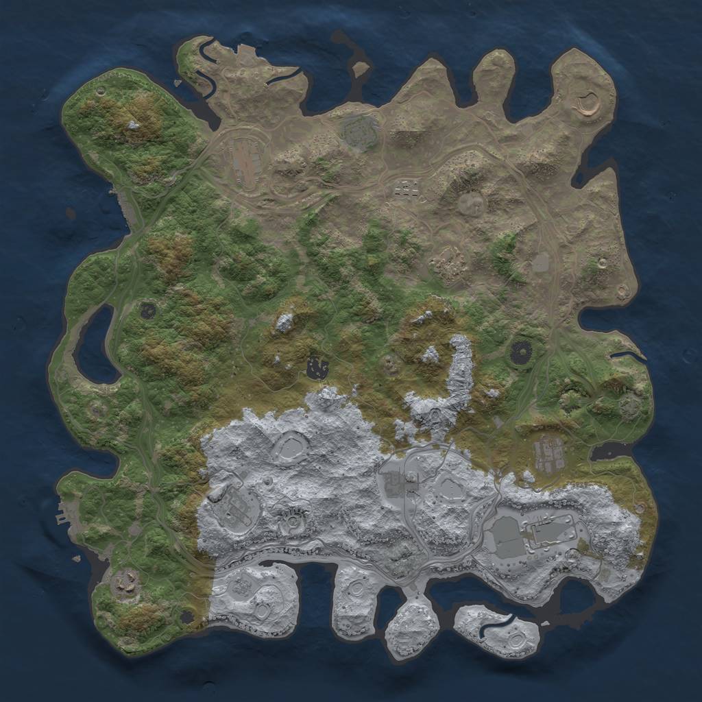 Rust Map: Procedural Map, Size: 4500, Seed: 1634451020, 19 Monuments