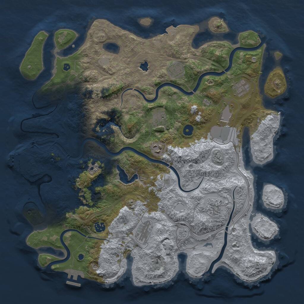 Rust Map: Procedural Map, Size: 4250, Seed: 1223741234, 15 Monuments