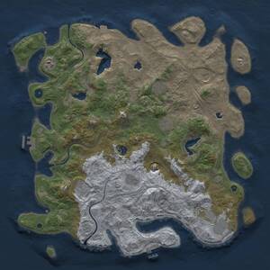 Thumbnail Rust Map: Procedural Map, Size: 4500, Seed: 2064728555, 16 Monuments