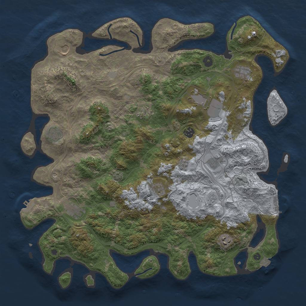 Rust Map: Procedural Map, Size: 4500, Seed: 247610, 19 Monuments