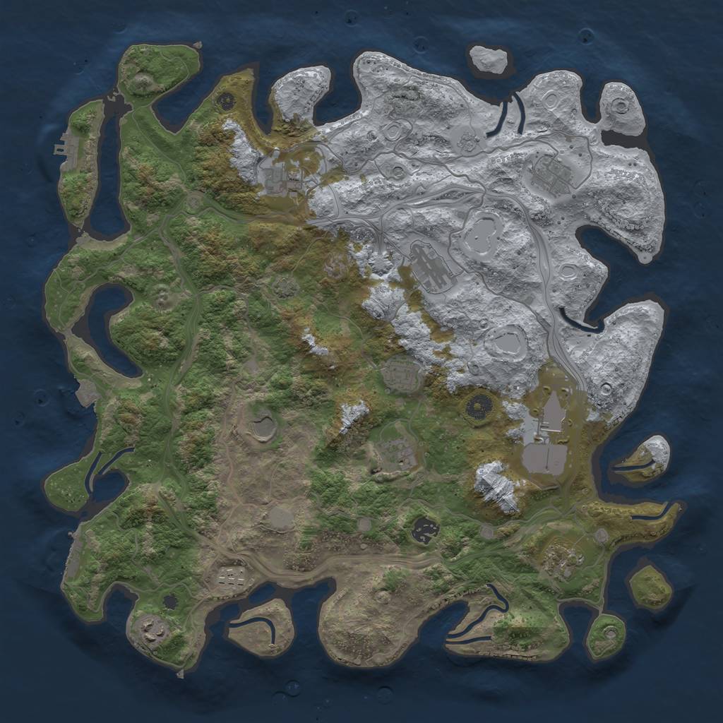 Rust Map: Procedural Map, Size: 4250, Seed: 1722497058, 19 Monuments