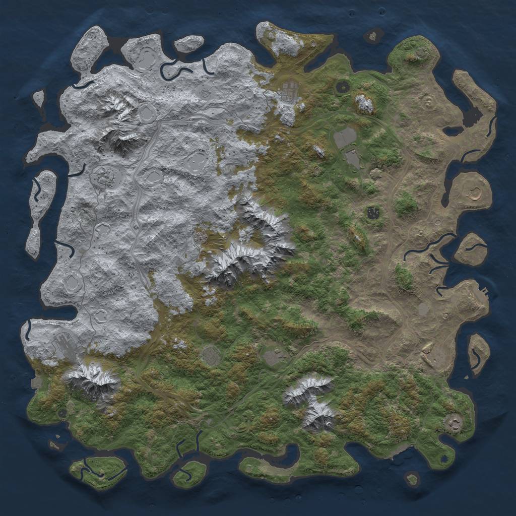Rust Map: Procedural Map, Size: 6000, Seed: 53158, 19 Monuments