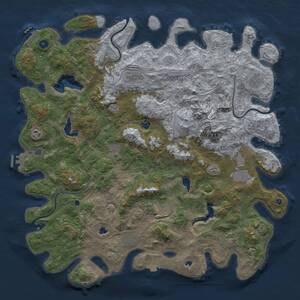 Thumbnail Rust Map: Procedural Map, Size: 5000, Seed: 7655, 16 Monuments