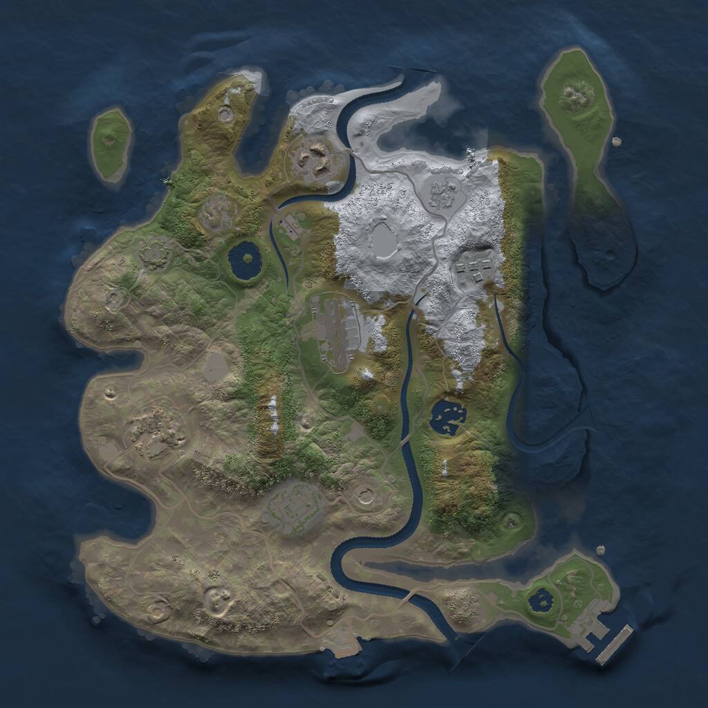 Rust Map: Procedural Map, Size: 3000, Seed: 18479100, 11 Monuments