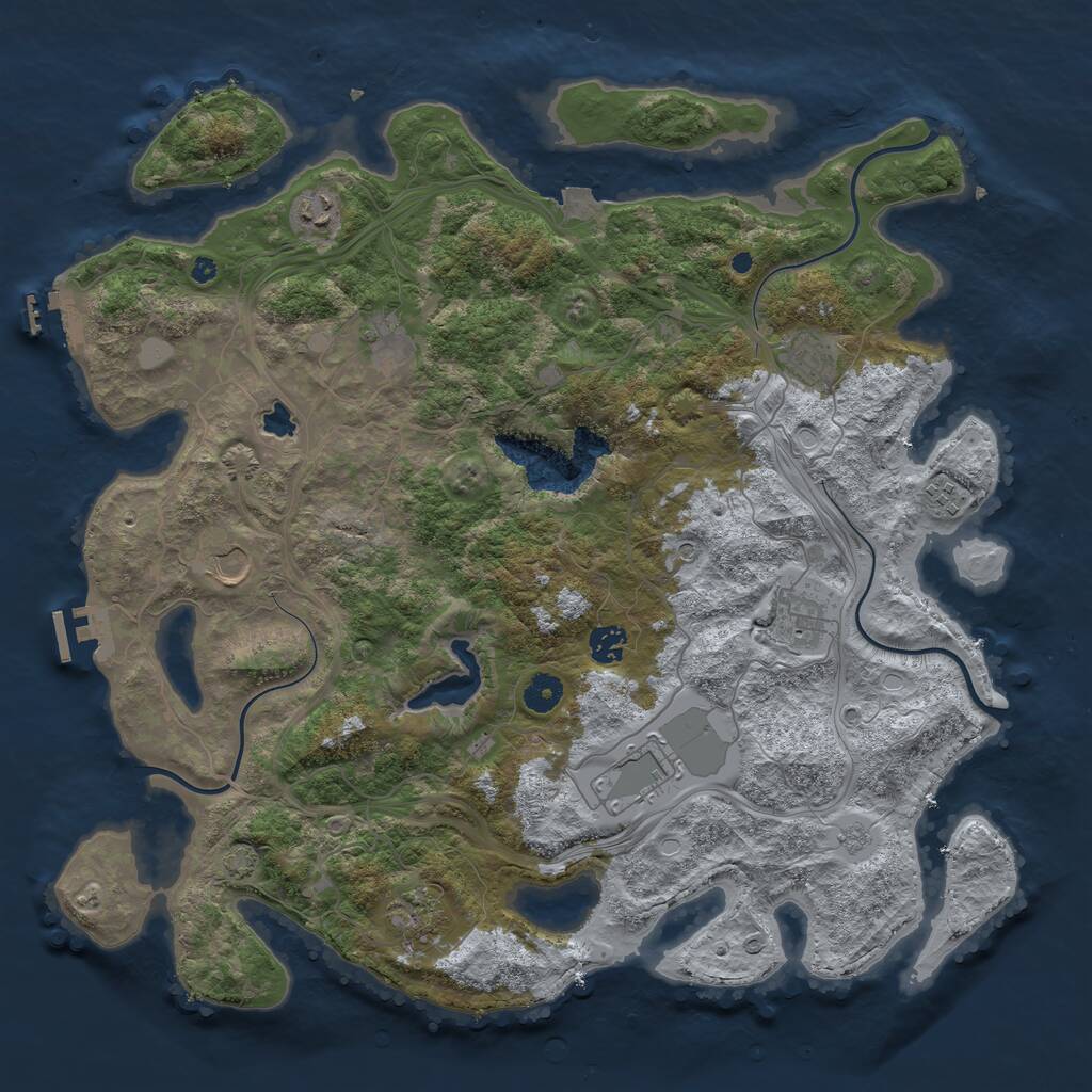 Rust Map: Procedural Map, Size: 4250, Seed: 317290463, 15 Monuments