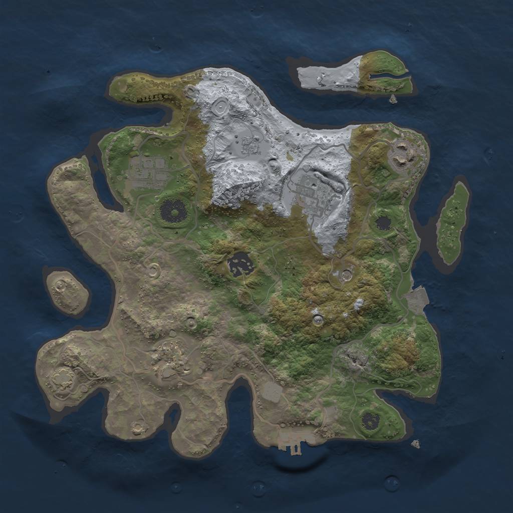 Rust Map: Procedural Map, Size: 3000, Seed: 765394423, 12 Monuments