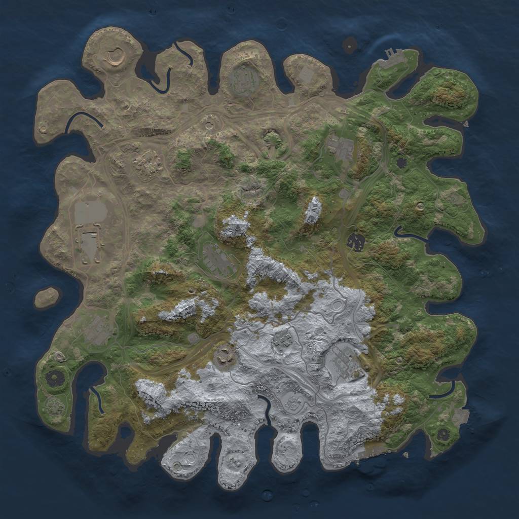 Rust Map: Procedural Map, Size: 4250, Seed: 669444928, 19 Monuments