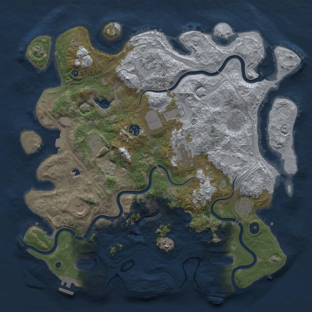 Rust Map: Procedural Map, Size: 4250, Seed: 914295209, 16 Monuments