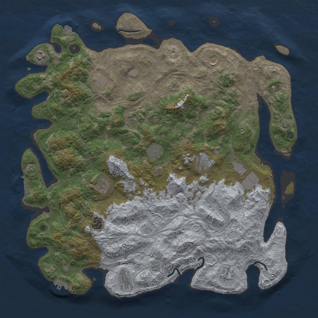 Rust Map: Procedural Map, Size: 4750, Seed: 54, 19 Monuments