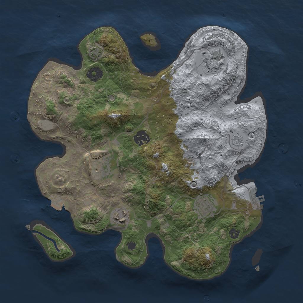 Rust Map: Procedural Map, Size: 3000, Seed: 1872185016, 12 Monuments