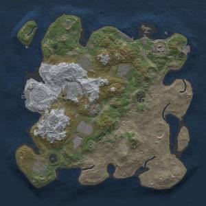 Thumbnail Rust Map: Procedural Map, Size: 3500, Seed: 864810970, 17 Monuments