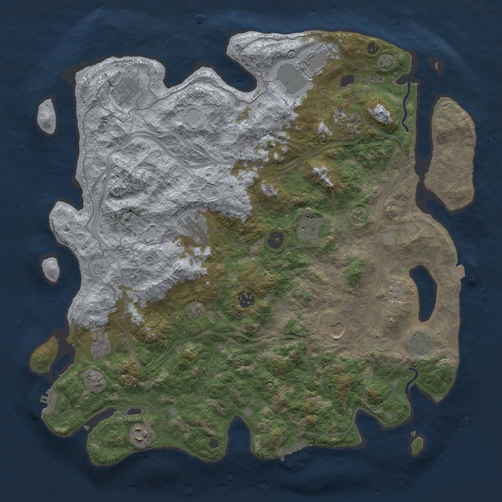 Rust Map: Procedural Map, Size: 4500, Seed: 71159596, 19 Monuments