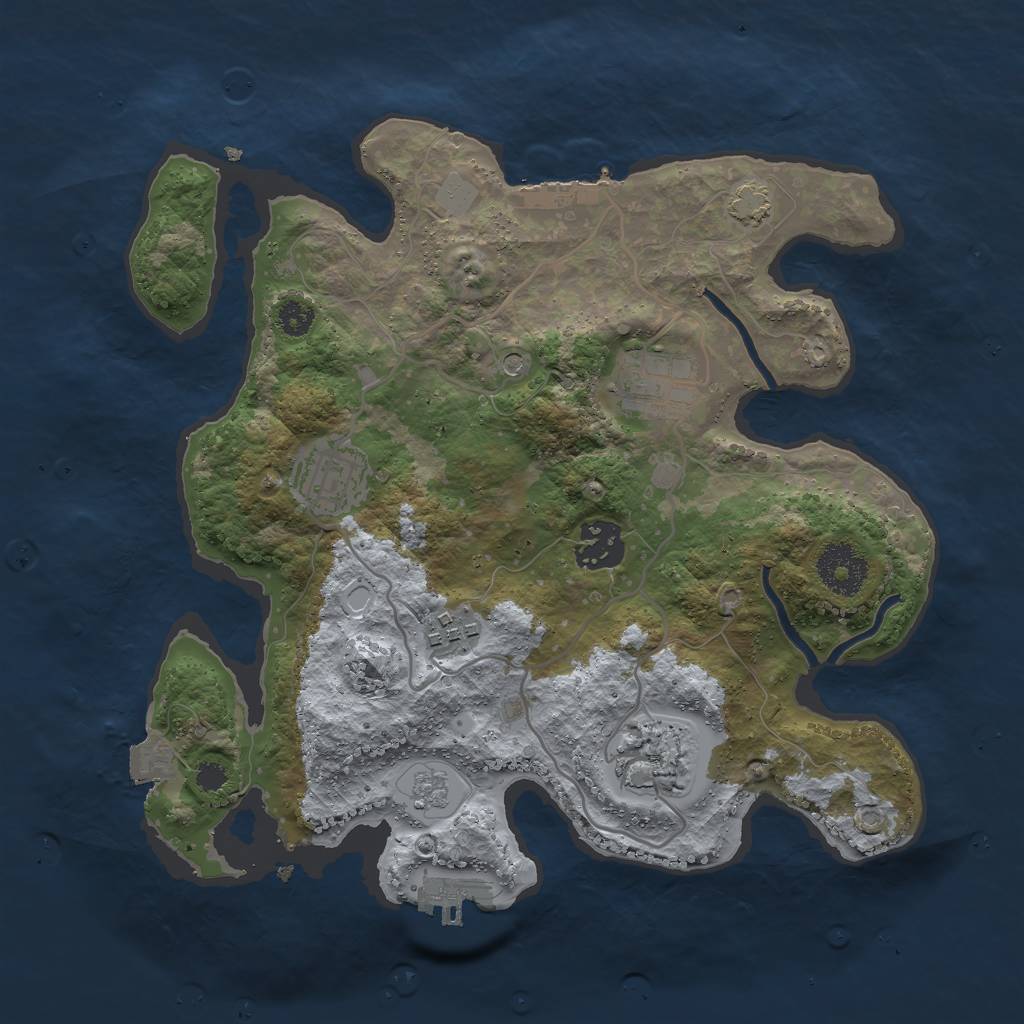 Rust Map: Procedural Map, Size: 3000, Seed: 203595908, 13 Monuments