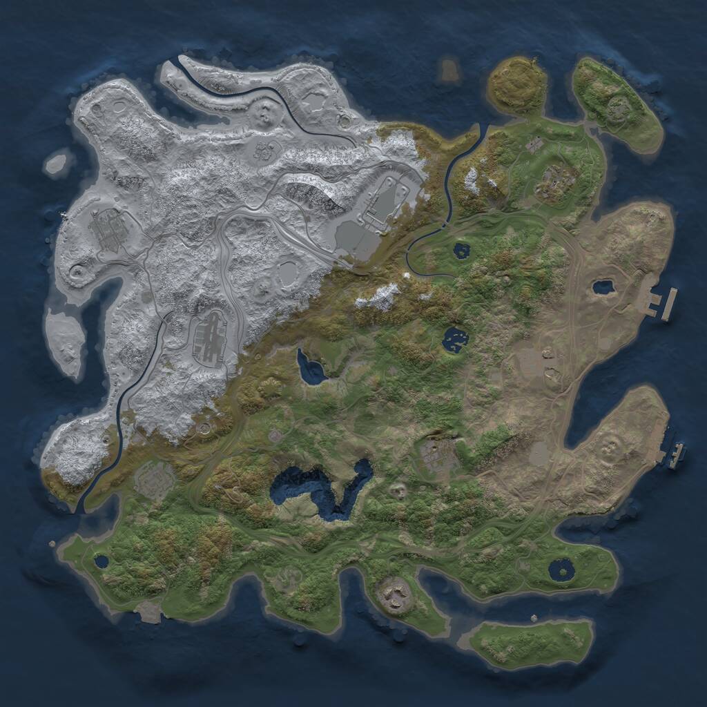 Rust Map: Procedural Map, Size: 4250, Seed: 665916795, 15 Monuments