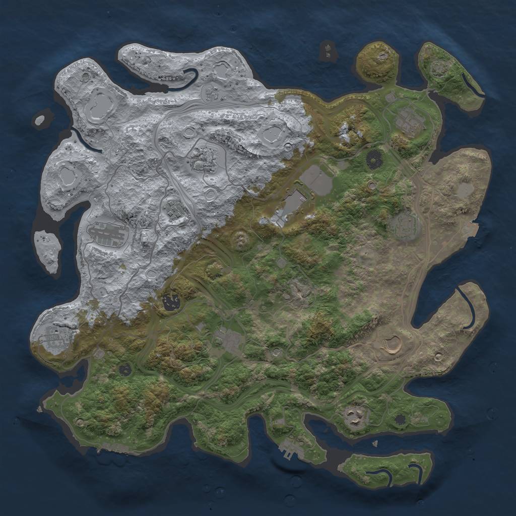 Rust Map: Procedural Map, Size: 4250, Seed: 665916795, 19 Monuments