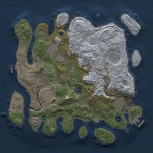 Thumbnail Rust Map: Procedural Map, Size: 3500, Seed: 1609537204, 13 Monuments