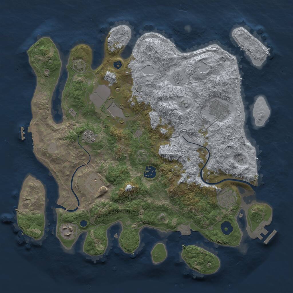 Rust Map: Procedural Map, Size: 3500, Seed: 1609537204, 13 Monuments