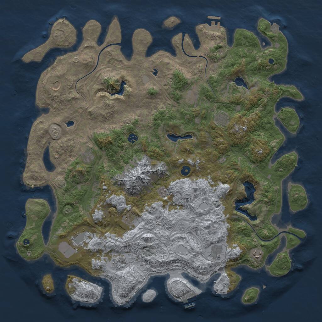Rust Map: Procedural Map, Size: 5000, Seed: 542738507, 17 Monuments