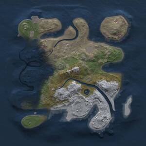 Thumbnail Rust Map: Procedural Map, Size: 2500, Seed: 1734289742, 5 Monuments