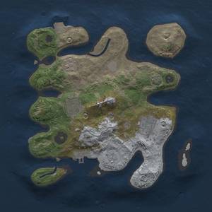 Thumbnail Rust Map: Procedural Map, Size: 2500, Seed: 1734289742, 10 Monuments